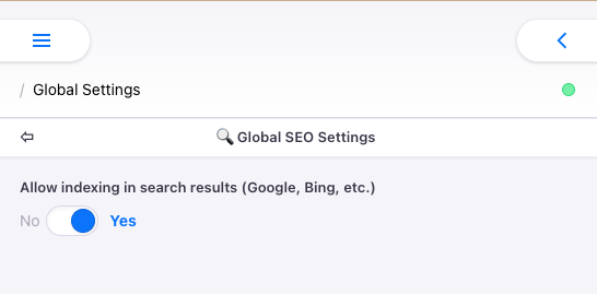 enable indexing